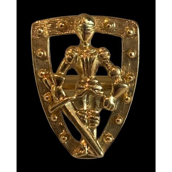 GRAZIANO Knight Cufflinks ~ GOLD-TONE ~ EXCELLENT VINTAGE CONDITION - Picture 3 of 4